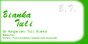 bianka tuli business card